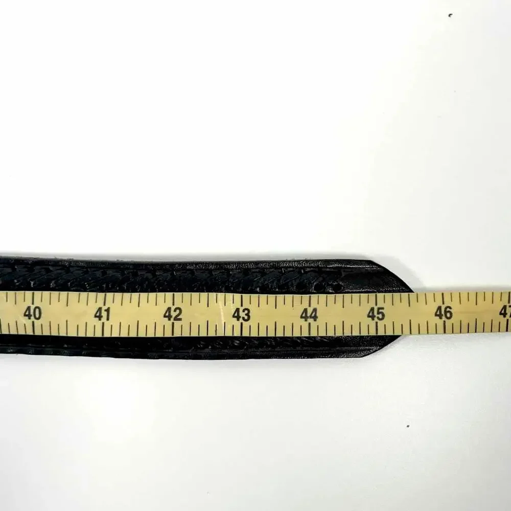 Men's Black Mexican Leather Embossed Basketweave Belt - Size 42 (XL)